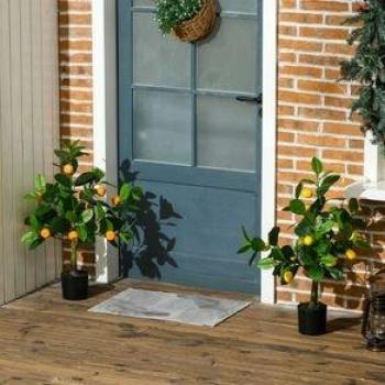 Planta artificial homcom especie PEVA verde de dimensiones 12.5x12.5x60 cm, modelo 830-803v00gn