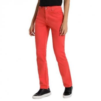 Pantalon Lois Jeans Femme Coton Rouge