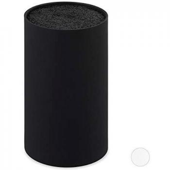 Relaxdays Kitchen Knife Holder with Bristle Slots – 8 Pieces, Black