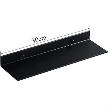 Estante de Pared de Aluminio Negro Mate, 30/40/50 cm, Accesorios de Baño y Cocina