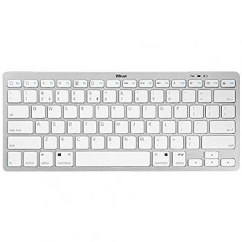 Trust teclado nado inalámbrico ultrafino teclas tipo tijera bt3.0 blanco