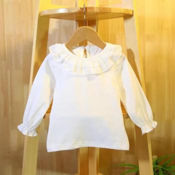 Blouse en coton pour fille avec col volant 0-3 ans DQ956