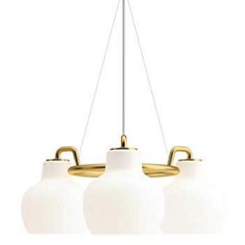Louis Poulsen Lampada a sospensione VL Ring Crown 3 luci in vetro soffiato Bianco