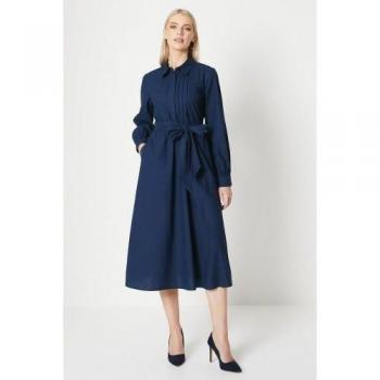 Principles Midi-Hemdkleid für Damen mit Gürtel und Rüschen