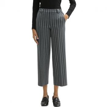 Pantalón de mujer Tom Tailor, estilo recto, estampado, con cintura elástica