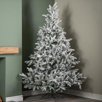 2.4m Snowy Grandis Fir Tree – 2935 Tips, Metal Stand