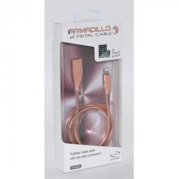 Armadillo Real Metal Apple 8 PIN Charging Cable Rose Gold