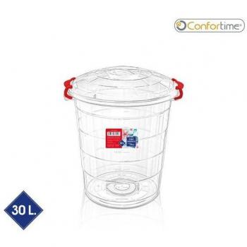 Cubo de plástico transparente Confortime 30 litros