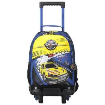 Totto España Mochila Escolar con Ruedas Mediana de Carreras de Coches