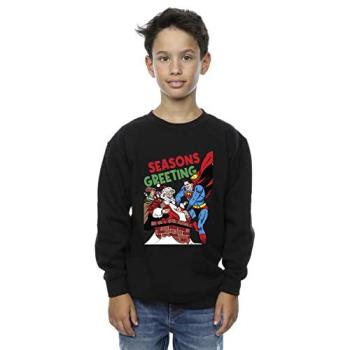 BI33096 DC Comics Children’s Superman Santa Top – Black, 3-4 Years