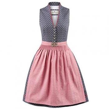Stockerpoint Leticia Dirndl – Blau‑Altrosa Design – 30 Size – Feierliches Outfit
