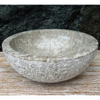 Guru-Shop Rundes Waschbecken aus Naturstein, Ø 40 cm