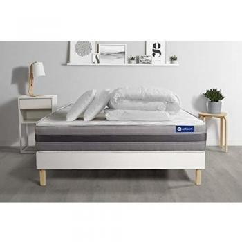 Pack Matelas ACTILATEX 140x190 cm + Sommier + Oreillers + Couette