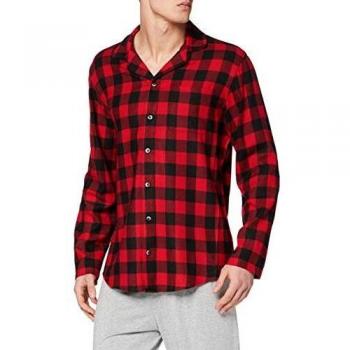Calvin Klein Haut de pyjama à manches longues, Homme, Rouge (Buffalo Check Temper 9RQ), Small
