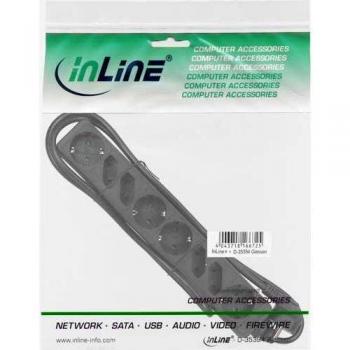 InLine 16481 Steckdosenleiste, 8-fach, 4x Schutzkontakt + 4x Euro, 1,5m, schwarz