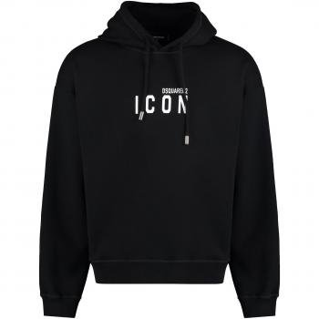 Dsquared2 Black Cotton Hoodie for Men | Size Small | S79GU0134S25516