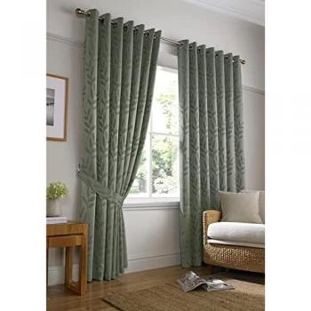 Tivoli Leaf Lined Eyelet Curtains