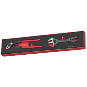 Pince Crocodile et Clé à Molette set Foamx4tray 2 pièces – Teng Tools TEXMB02