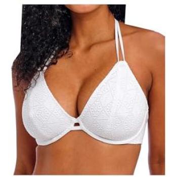 Nomad Nights Halterneck Bikini Top by Freya – White, 34F