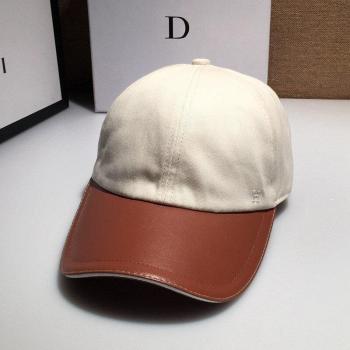 Spring and Autumn PU Leather Baseball Cap for Women