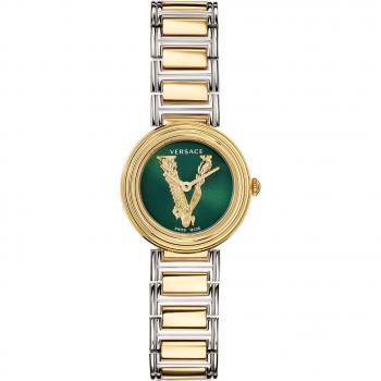 V-Virtus Mini Watch in Yellow and Green-Gold, Versace, Female