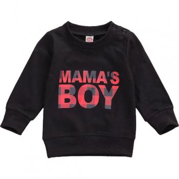 Tops Sudadera Negra y Blanca para Niños y Niñas 0-24 Meses