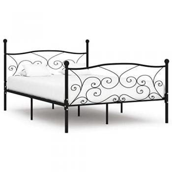 Bettgestell mit Lattenrost Schwarz Metall 140 × 200 cm Vidaxl