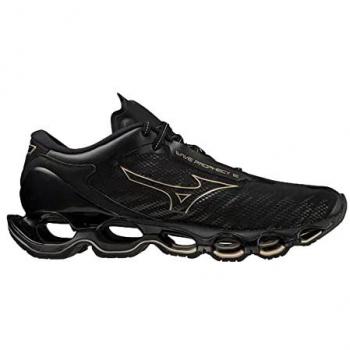 Mizuno Unisex Laufschuhe Wave Prophecy 12 in Schwarz und Gold