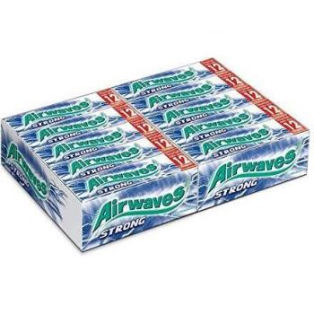 Airwaves Kaugummi | Strong | Weiss, zuckerfrei | 30 Packungen