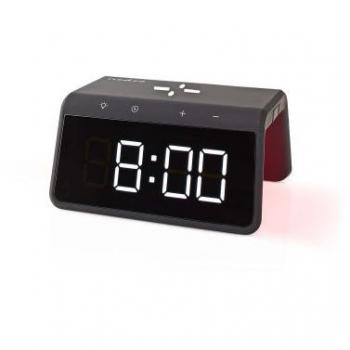 Réveil Nedis avec lumière nocturne et chargeur sans fil
