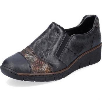Talons 4 cm Mocassins Rieker Femme Cuir Sombre