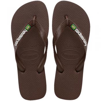 Havaianas Dark Brown Flip‑Flops with Brazil Logo