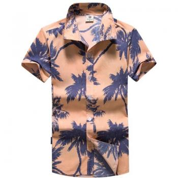 Camisa Estampada Stand Collar Veraniega