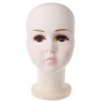 Mannequin à tête beige – porte-coiffure et chapeau pour enfants