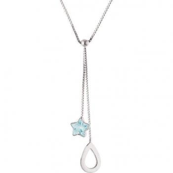 Lola Luxe Topaz Chain – 42 cm Rhodium‑Plated Sterling Silver