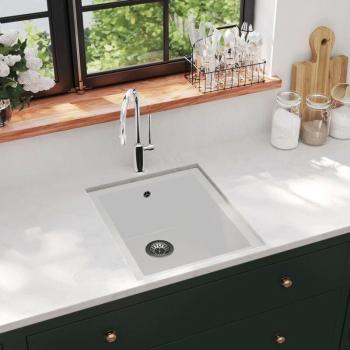 Lavello bianco Prolenta Premium per cucina con foro a doppia capacità