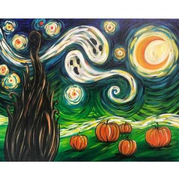 Strass‑Gemälde “Abstrakter Baum‑Kürbis” – 5D 20×30 cm