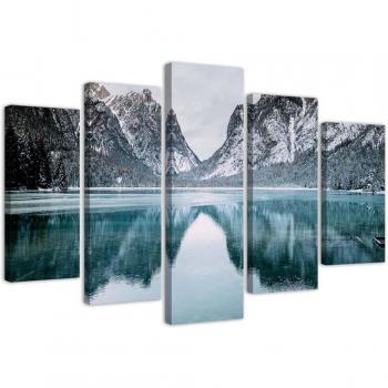 Fünfteiliger Leinwanddruck: Graue Berge 100x70