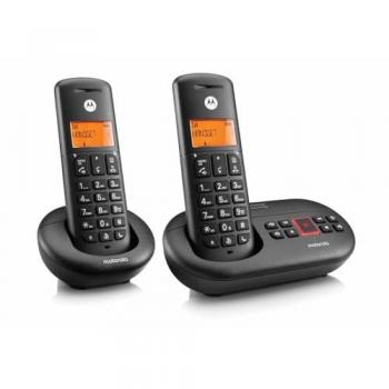 Motorola E212 Two‑Pack DECT Phone – Black, Black