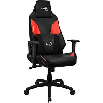 SILLA GAMER AEROCOOL ADMIRAL DISEÑO GAMING PROFESIONAL NEGRA CON DETALLES EN ROJO SISTEMA AIR REPOSABRAZOS 2D COJIN LUMBAR RESPALDO AJUSTABLE 90º