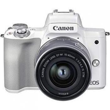 Canon EOS M50 Mark II Mirrorless Camera Body Only with Free Canon EF-M 15-45mm Lens in White