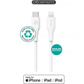 Lightning‑USB C Estuff: Conector de 1 m Blanco
