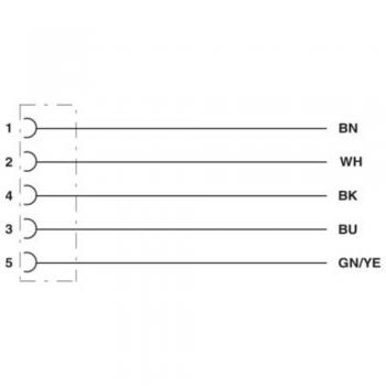 SAC‑5P‑10,0‑PVC/M12FS – Câble raccordement 10 m
