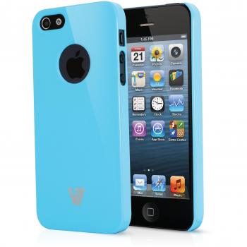 Blaues High‑Gloss‑Cover V7 PA19CBLU‑2E für iPhone SE/5s/5