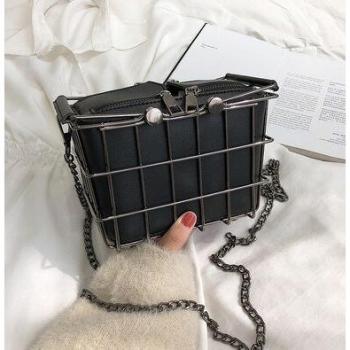 Bolso de Mujer con Cesta, Cadena y PU