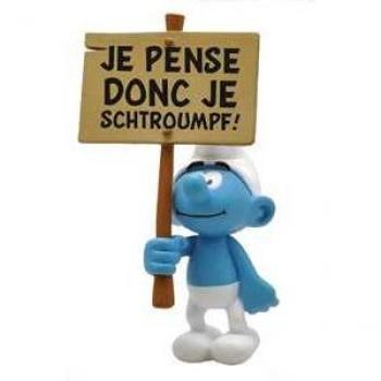 Puffo Con Segno Je Pense Donc Je Schtroumpf