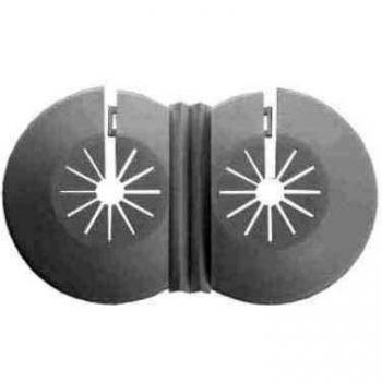 Twin Double 8–22 mm Radiator Cover Collar, White with Rose Finish