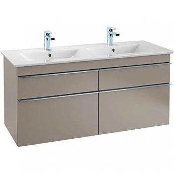 Villeroy & Boch Venticello Unterschrank A93001RE 125,3x59x50,2cm, chrom Griff, Glas in glossy White