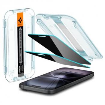 Spigen EzFit iPhone 15 Plus Tempered Glass Privacy Set – 2x