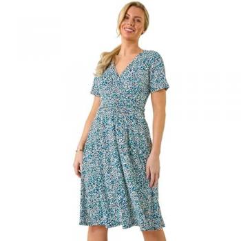 Size 18 Navy Spot Puff Dress for Women